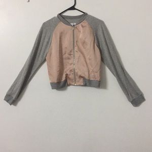 Satin knit bomber jacket